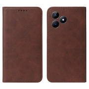 For Realme C51 Magnetic Closure Leather Phone Case(Brown)