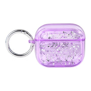 For AirPods Pro 2 Silver Foil Epoxy Bluetooth Earphone Protective Case(Purple)