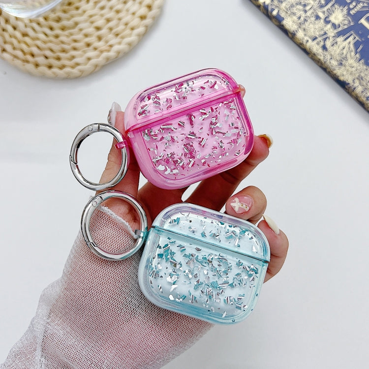 For AirPods Pro Silver Foil Epoxy Bluetooth Earphone Protective Case(Transparent)