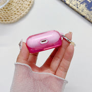 For AirPods Pro Silver Foil Epoxy Bluetooth Earphone Protective Case(Red)