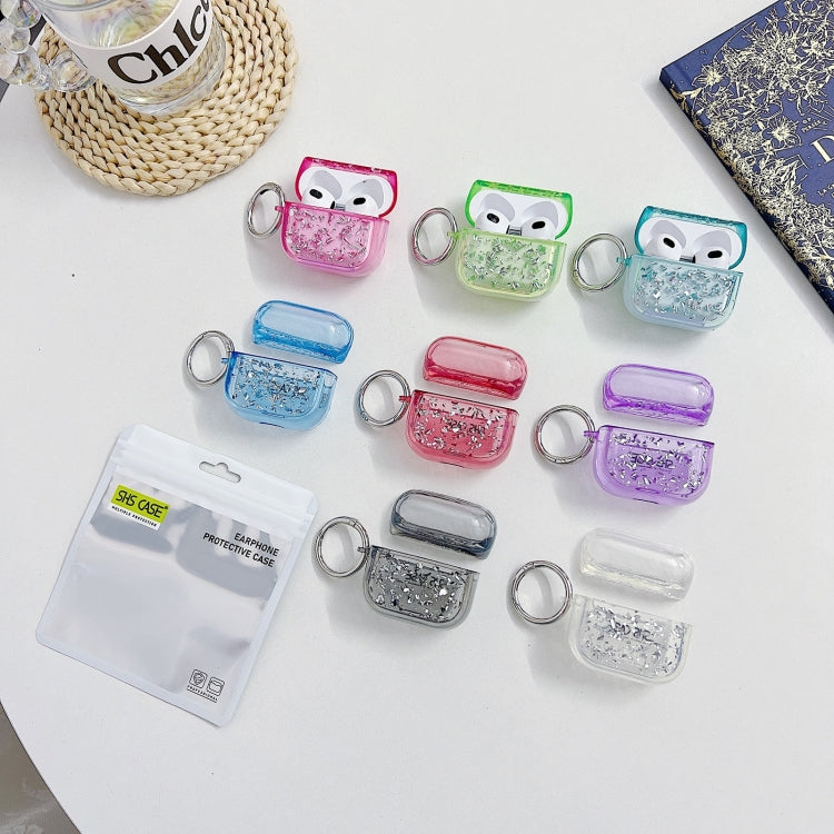 For AirPods 3 Silver Foil Epoxy Bluetooth Earphone Protective Case(Sky Blue)