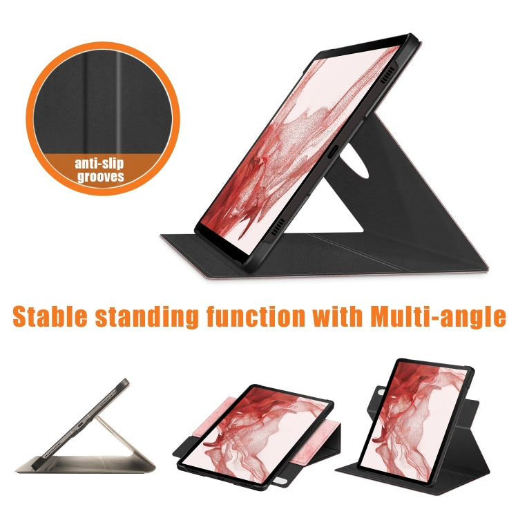 For Samsung Galaxy Tab S9 360 Rotation Stand Smart Leather Tablet Case(Pink)