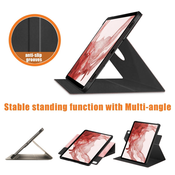 For Samsung Galaxy Tab S9 360 Rotation Stand Smart Leather Tablet Case(Pink)