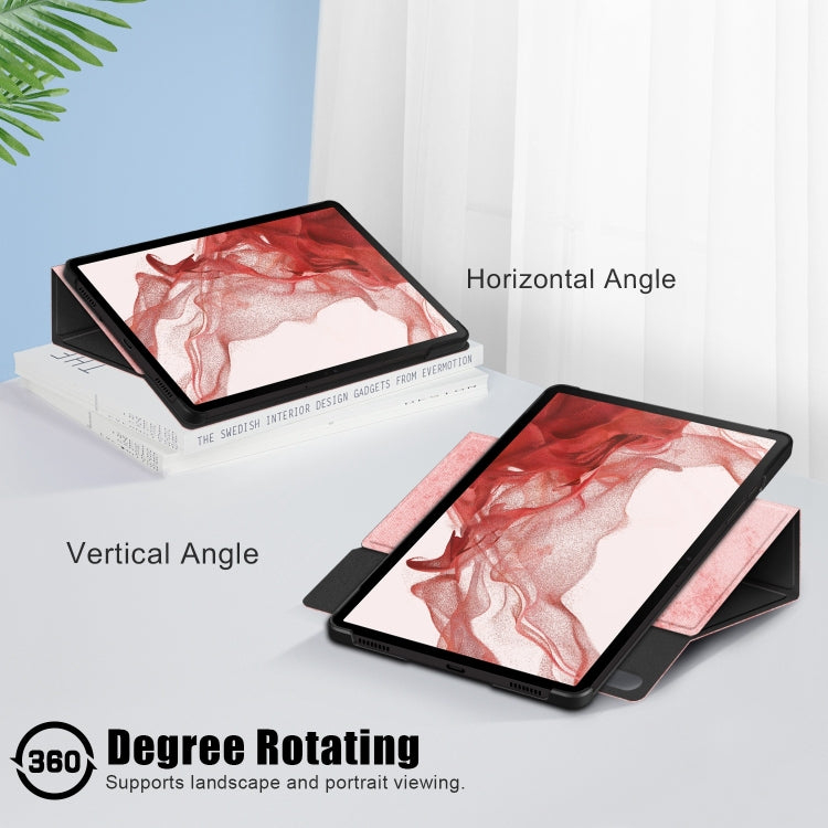 For Samsung Galaxy Tab S9 360 Rotation Stand Smart Leather Tablet Case(Pink)