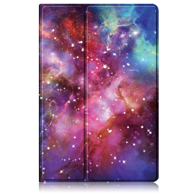 For Samsung Galaxy Tab S9 360 Rotation Stand Painted Smart Leather Tablet Case(Milky Way)