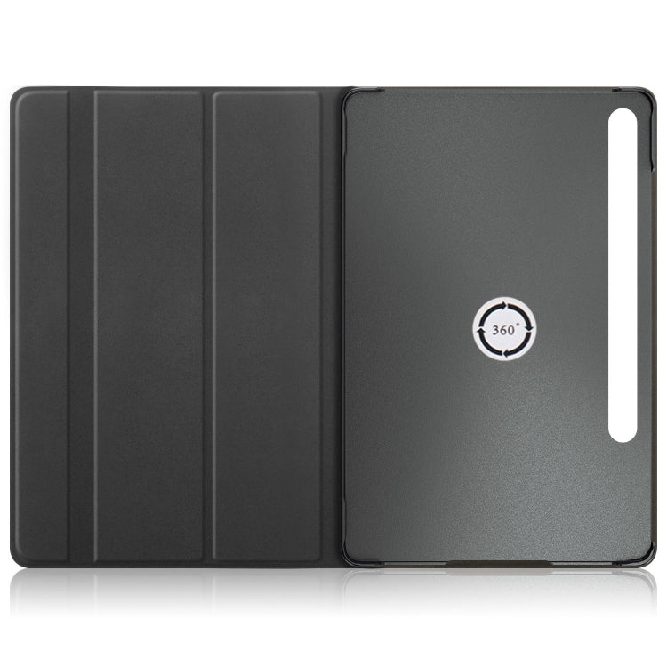 For Samsung Galaxy Tab S9+ 360 Rotation Stand Painted Smart Leather Tablet Case(Graffiti)