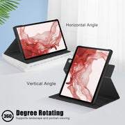 For Samsung Galaxy Tab S9+ 360 Rotation Stand Painted Smart Leather Tablet Case(Graffiti)