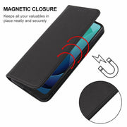 For Motorola Moto G 5G 2024 Magnetic Closure Leather Phone Case(Black)