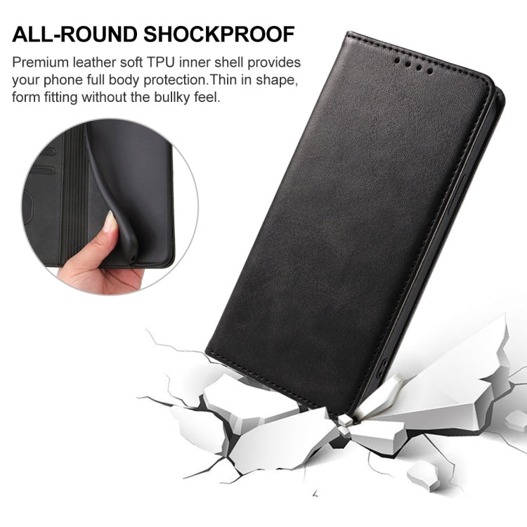 For Motorola Moto G 5G 2024 Magnetic Closure Leather Phone Case(Black)