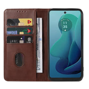 For Motorola Moto G 5G 2024 Magnetic Closure Leather Phone Case(Brown)