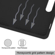 For Samsung Galaxy Tab S9 3-Fold Pure Color TPU Smart Leather Tablet Case with Pen Slot(Black)