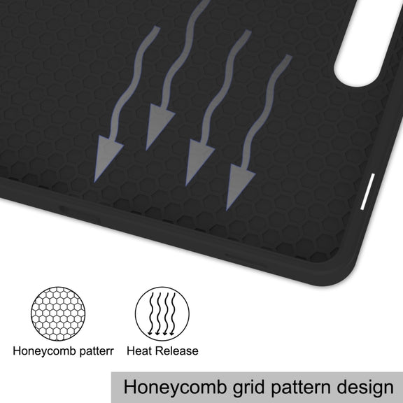 For Samsung Galaxy Tab S9 3-Fold Pure Color TPU Smart Leather Tablet Case with Pen Slot(Black)