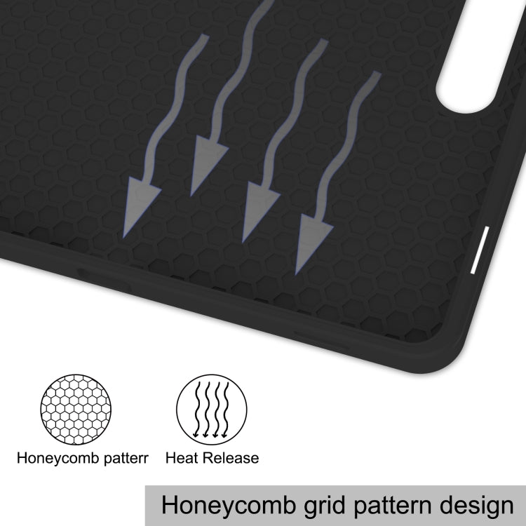 For Samsung Galaxy Tab S9 3-Fold Pure Color TPU Smart Leather Tablet Case with Pen Slot(Black)