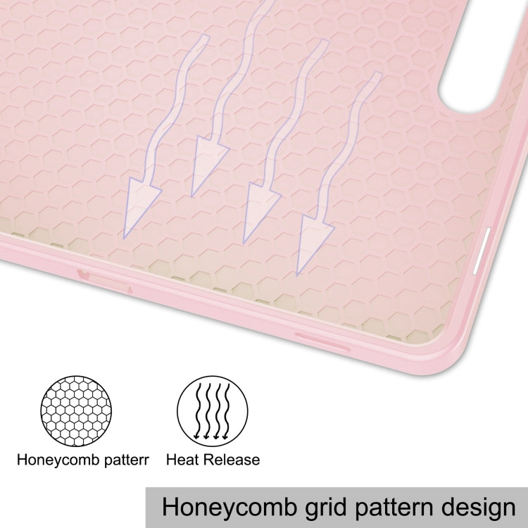 For Samsung Galaxy Tab S9 3-Fold Pure Color TPU Smart Leather Tablet Case with Pen Slot(Pink)