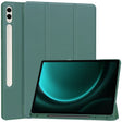 For Samsung Galaxy Tab S9 FE+ 3-Fold Pure Color TPU Smart Leather Tablet Case with Pen Slot(Dark Green) - Galaxy Tab S9 FE+ by PMC TechLife | Online Shopping South Africa | PMC TechLife