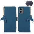 For Motorola Moto G 5G 2023 Genuine Leather Magnetic RFID Leather Phone Case(Blue) - Motorola Cases by PMC TechLife | Online Shopping South Africa | PMC TechLife | Buy Now Pay Later Mobicred