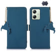 For Motorola Moto G54 5G Genuine Leather Magnetic RFID Leather Phone Case(Blue) - Motorola Cases by PMC TechLife | Online Shopping South Africa | PMC TechLife | Buy Now Pay Later Mobicred