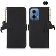 For Motorola Moto G34 Genuine Leather Magnetic RFID Leather Phone Case(Black) - Motorola Cases by PMC TechLife | Online Shopping South Africa | PMC TechLife | Buy Now Pay Later Mobicred