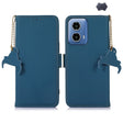 For Motorola Moto G34 Genuine Leather Magnetic RFID Leather Phone Case(Blue) - Motorola Cases by PMC TechLife | Online Shopping South Africa | PMC TechLife | Buy Now Pay Later Mobicred