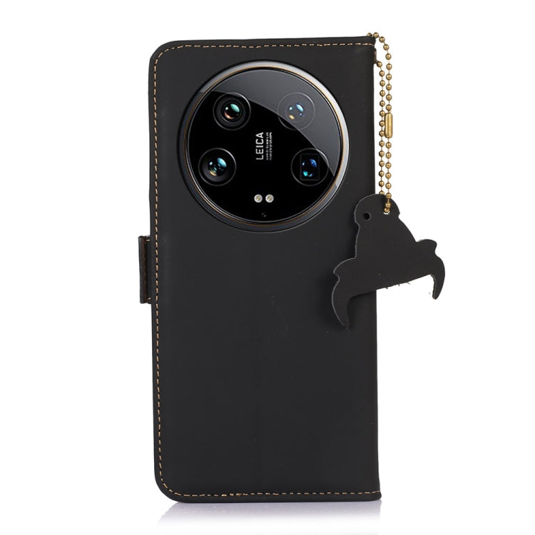 For Motorola Moto G24 / G04 Genuine Leather Magnetic RFID Leather Phone Case(Black)
