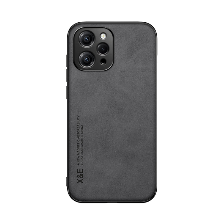 For Xiaomi Redmi 12 4G Skin Feel Magnetic Leather Back Phone Case(Dark Grey)