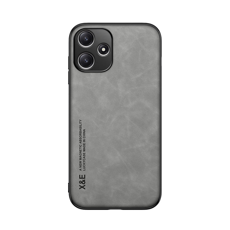 For Xiaomi Redmi 12 5G Skin Feel Magnetic Leather Back Phone Case(Light Grey)
