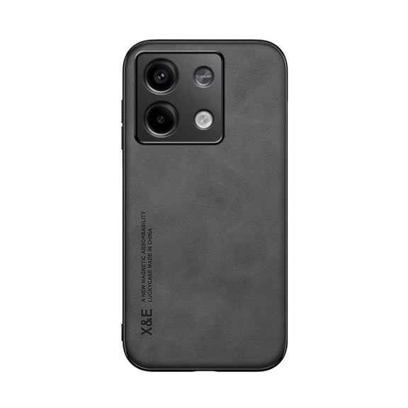 For Xiaomi Redmi Note 13 5G Skin Feel Magnetic Leather Back Phone Case(Dark Grey)