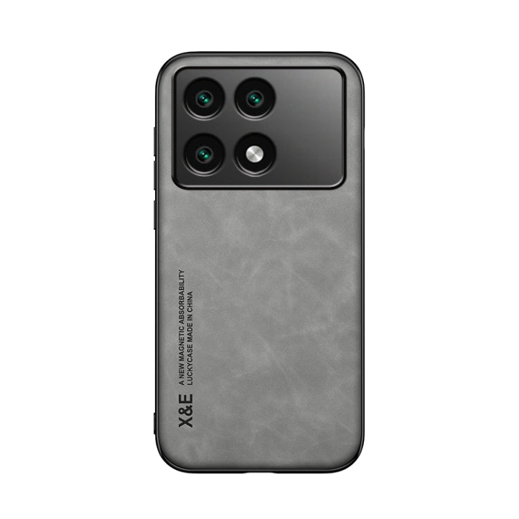 For Xiaomi Redmi K70E Skin Feel Magnetic Leather Back Phone Case(Light Grey)