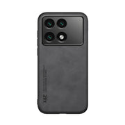 For Xiaomi Redmi K70E Skin Feel Magnetic Leather Back Phone Case(Dark Grey)