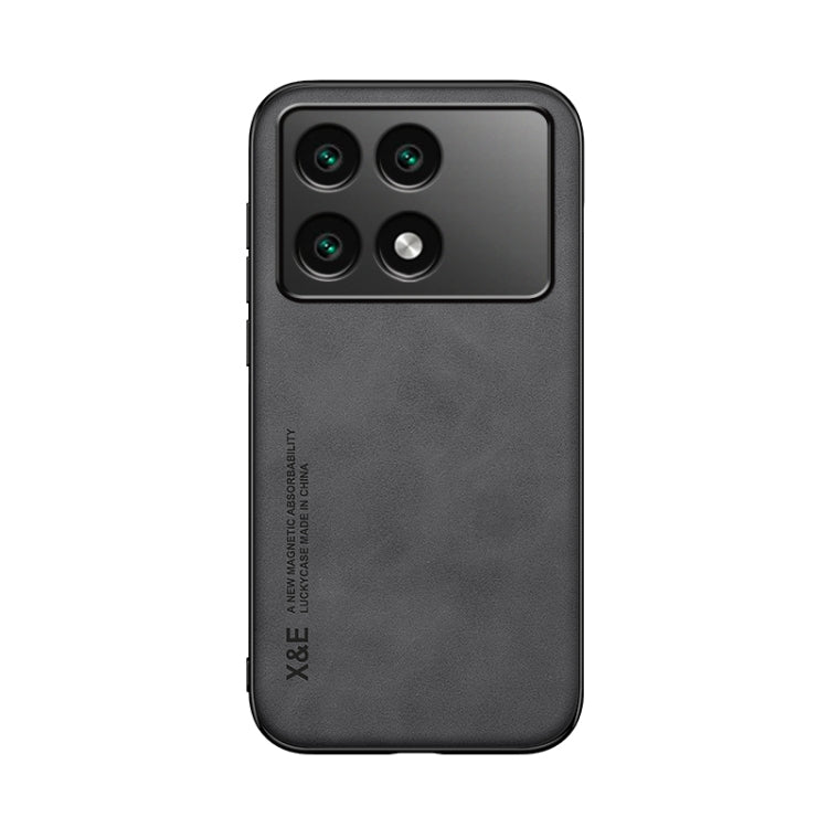 For Xiaomi Redmi K70E Skin Feel Magnetic Leather Back Phone Case(Dark Grey)