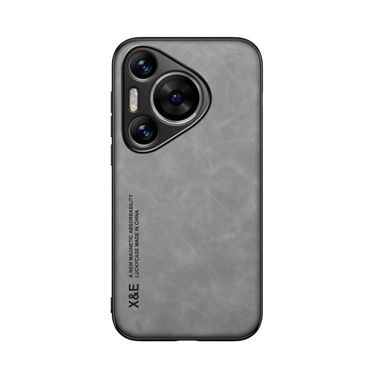 For Huawei Pura 70 Pro Skin Feel Magnetic Leather Back Phone Case(Light Grey)