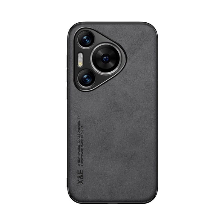 For Huawei Pura 70 Pro Skin Feel Magnetic Leather Back Phone Case(Dark Grey)