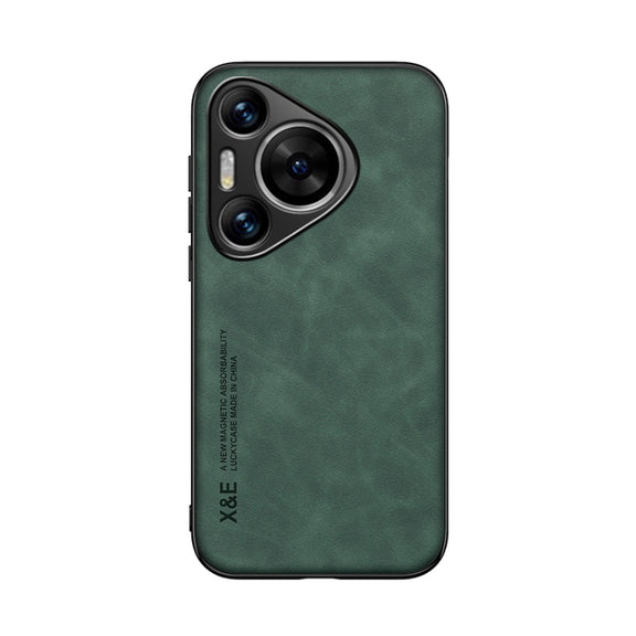 For Huawei Pura 70 Pro Skin Feel Magnetic Leather Back Phone Case(Green)