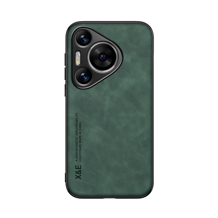 For Huawei Pura 70 Pro Skin Feel Magnetic Leather Back Phone Case(Green)