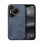 For Huawei Pura 70 Pro Skin Feel Magnetic Leather Back Phone Case(Blue)