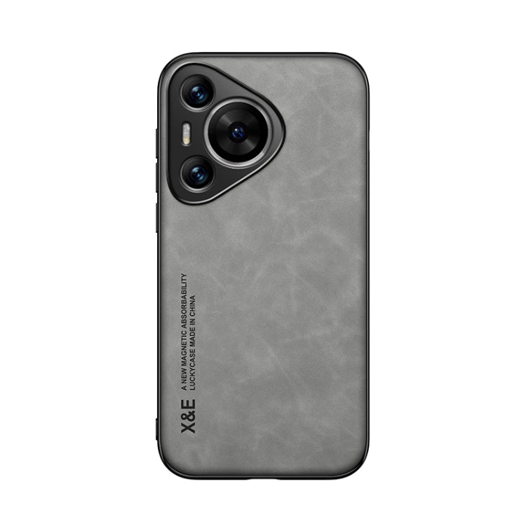 For Huawei Pura 70 Skin Feel Magnetic Leather Back Phone Case(Light Grey)