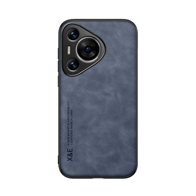 For Huawei Pura 70 Skin Feel Magnetic Leather Back Phone Case(Blue)