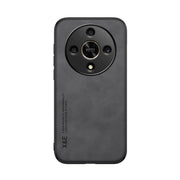 For Honor X9b Skin Feel Magnetic Leather Back Phone Case(Dark Grey)