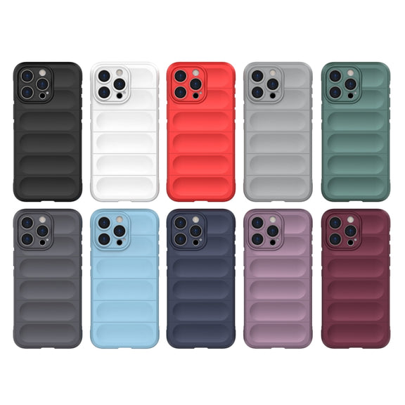 For iPhone 15 Pro Max Magic Shield TPU + Flannel Phone Case(White)