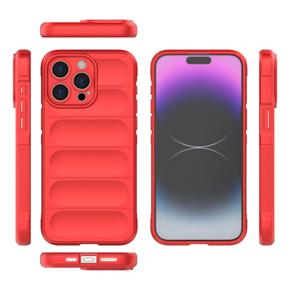 For iPhone 15 Pro Max Magic Shield TPU + Flannel Phone Case(White)