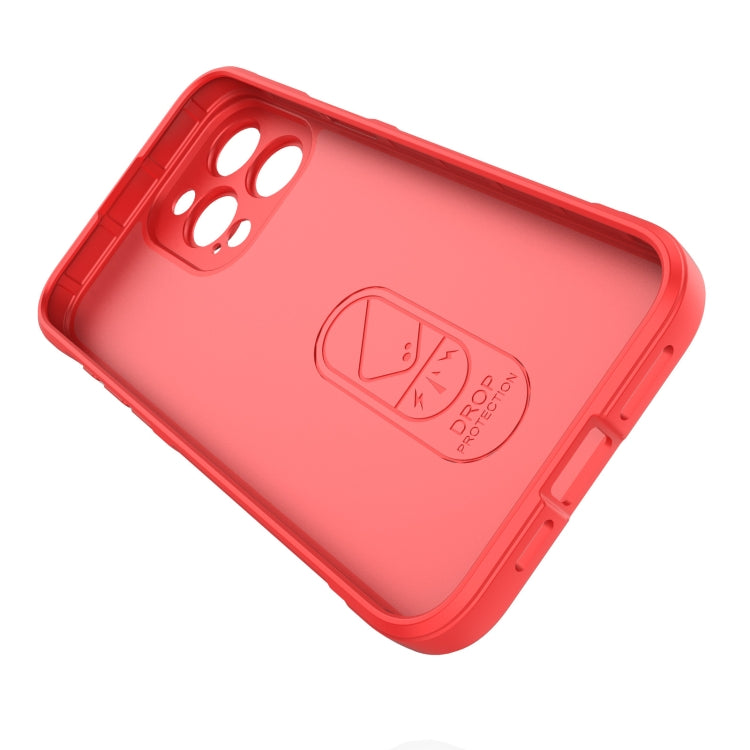 For iPhone 15 Pro Max Magic Shield TPU + Flannel Phone Case(White)