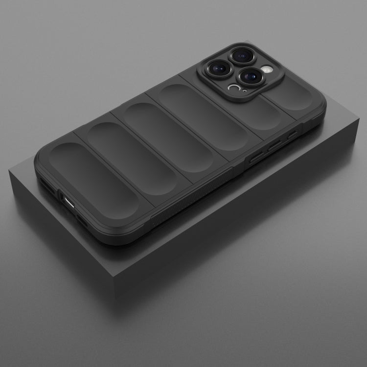 For iPhone 16 Pro Max Magic Shield TPU + Flannel Phone Case(Black)