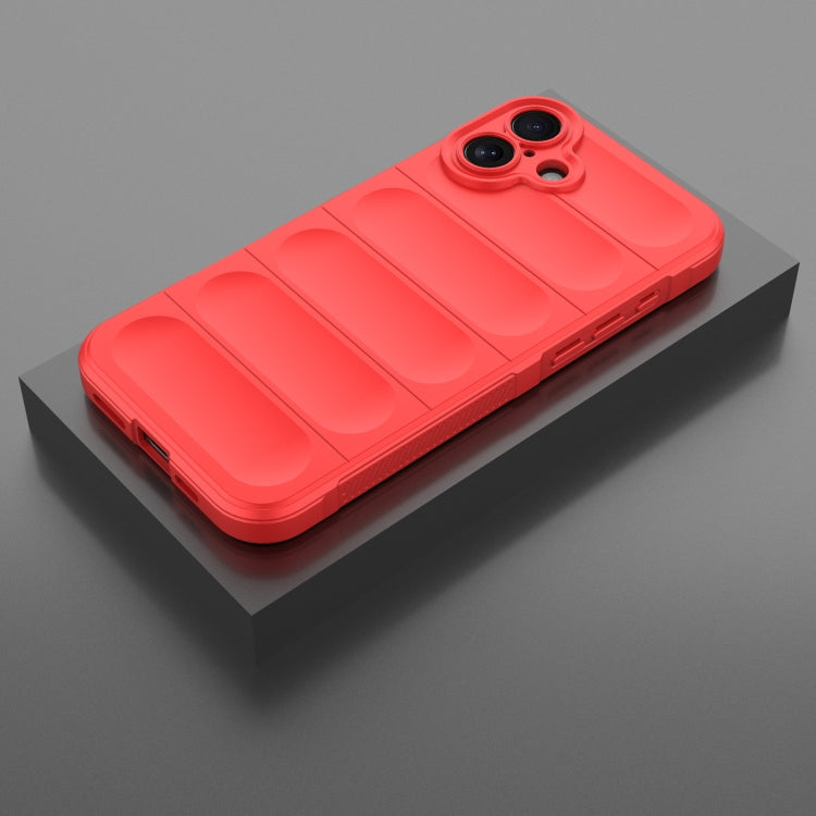 For iPhone 16 Plus Magic Shield TPU + Flannel Phone Case(Red)