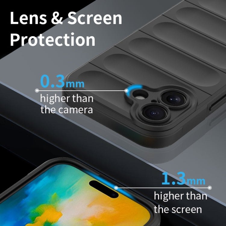 For iPhone 16 Magic Shield TPU + Flannel Phone Case(White)