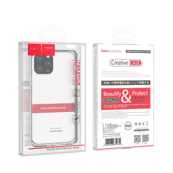 For iPhone 16 Pro Max hoco Light Series Soft TPU Phone Case(Transparent)