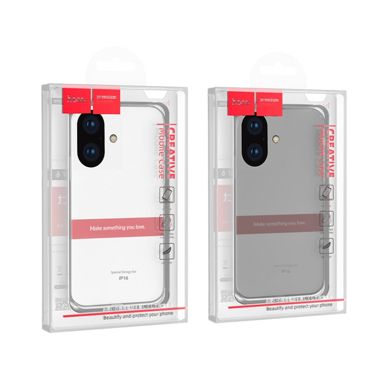 For iPhone 16 hoco Light Series Soft TPU Phone Case(Transparent)