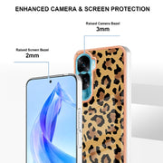 For Honor 90 Lite 5G Electroplating Marble Dual-side IMD Phone Case(Leopard Print)