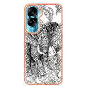 For Honor 90 Lite 5G Electroplating Marble Dual-side IMD Phone Case(Totem Elephant)