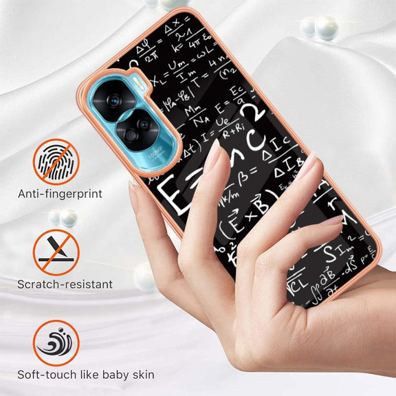 For Honor 90 Lite 5G Electroplating Marble Dual-side IMD Phone Case(Equation)