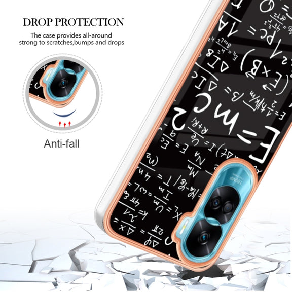 For Honor 90 Lite 5G Electroplating Marble Dual-side IMD Phone Case(Equation)